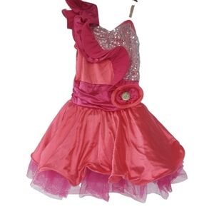 Weissman Pink Sequin Satin Rosette Party Costume